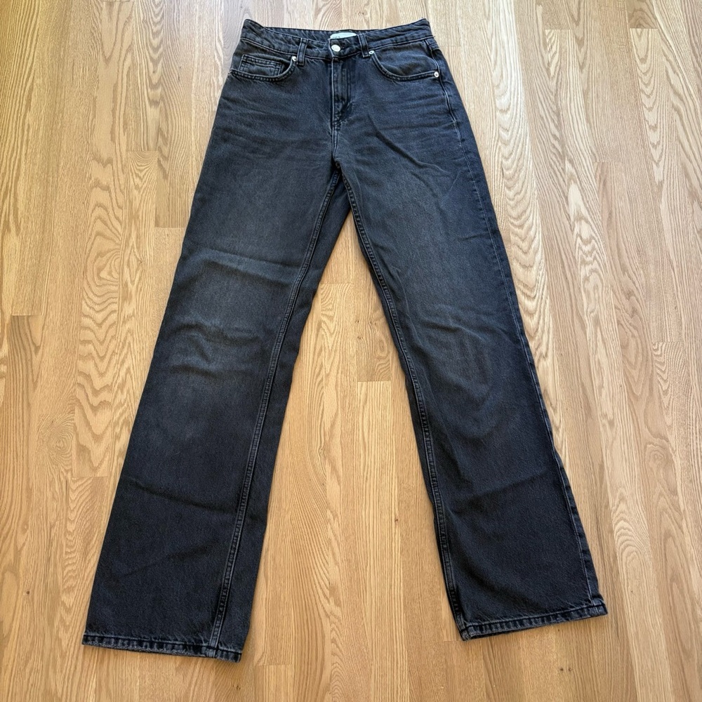 Zara High Rise Wide Leg Black Jeans Size 27 US 4